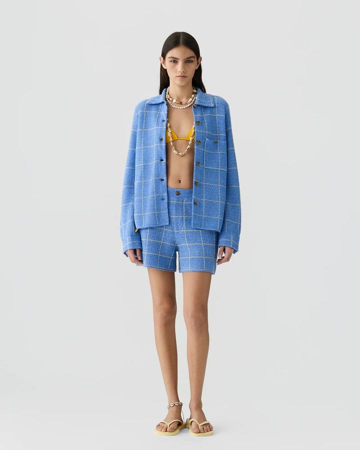 Guest in Residence - Dylan Plaid Shirt Delft Blue Butter - Kalifornia Jean Bar