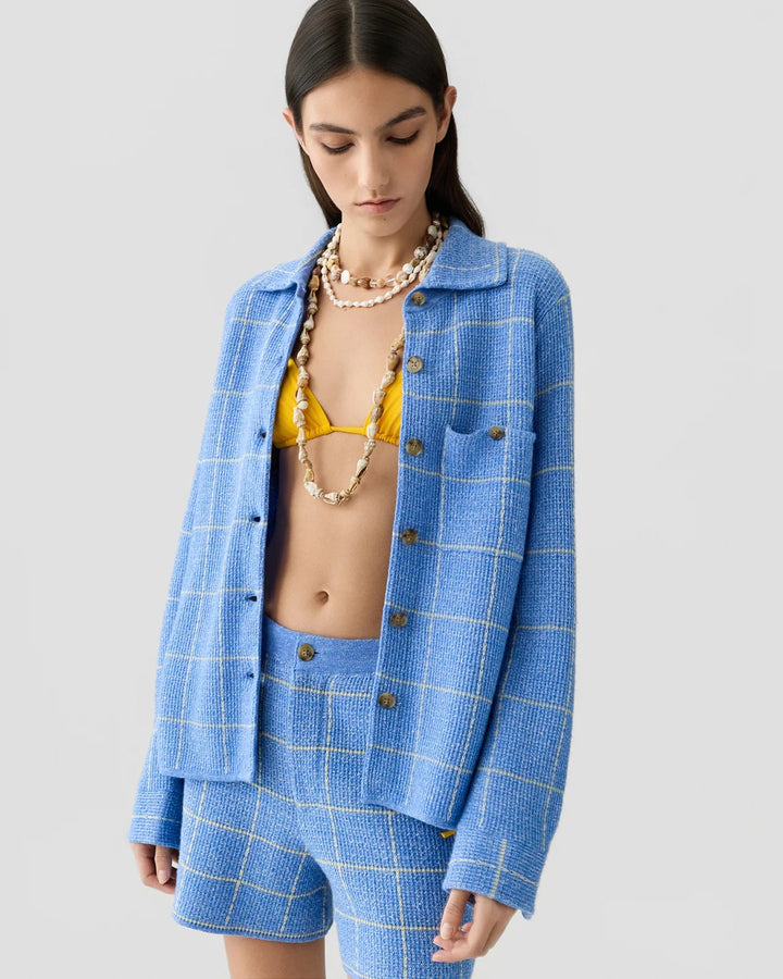 Guest in Residence - Dylan Plaid Shirt Delft Blue Butter - Kalifornia Jean Bar