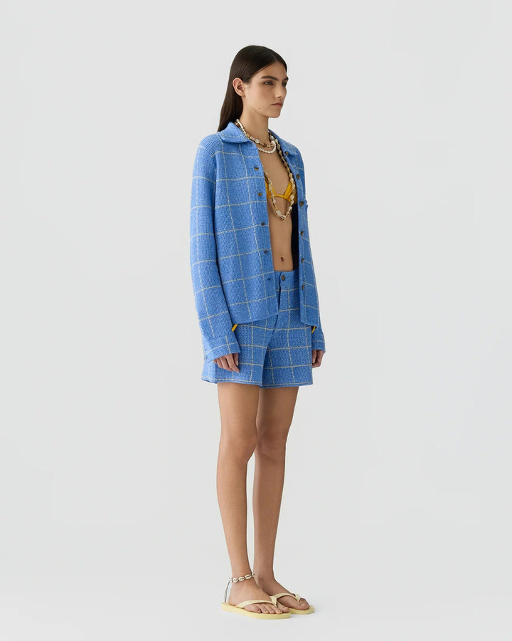 Guest in Residence - Dylan Plaid Shirt Delft Blue Butter - Kalifornia Jean Bar