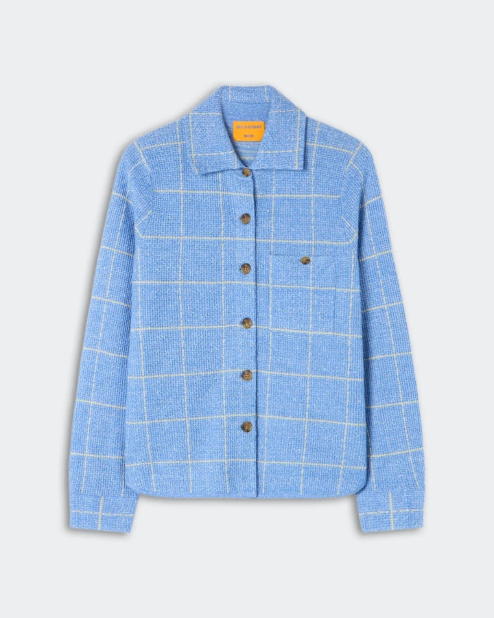 Guest in Residence - Dylan Plaid Shirt Delft Blue Butter - Kalifornia Jean Bar