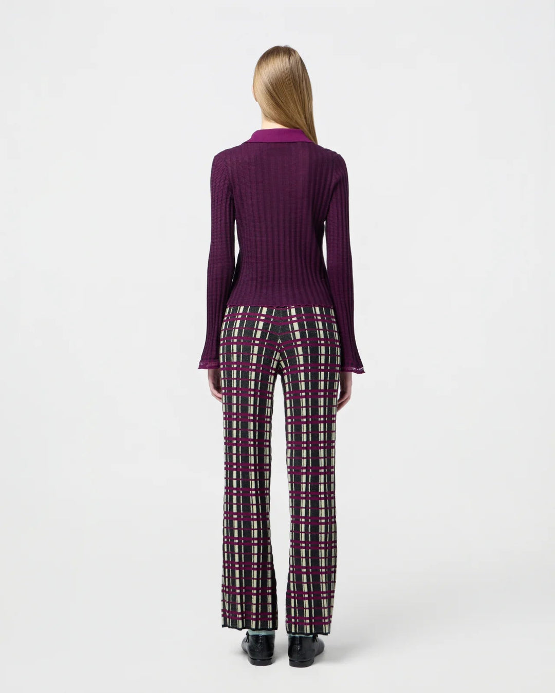 Guest in Residence - Fine Stripe Shirt in Aubergine/Black - Kalifornia Jean Bar