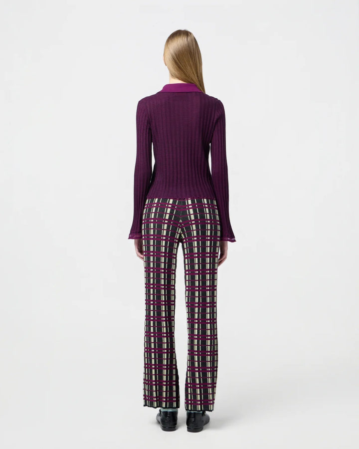 Guest in Residence - Fine Stripe Shirt in Aubergine/Black - Kalifornia Jean Bar