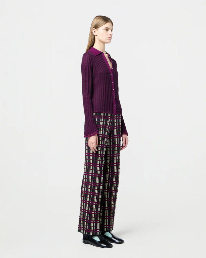 Guest in Residence - Fine Stripe Shirt in Aubergine/Black - Kalifornia Jean Bar