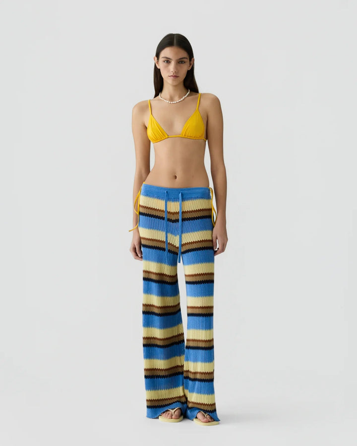 Guest in Residence - Palazzo Pant Delft Blue Combo - Kalifornia Jean Bar