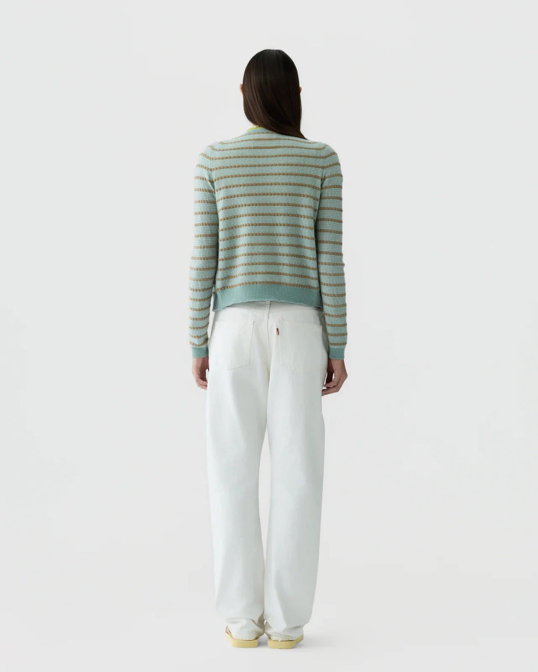 Guest in Residence - Pebble Stripe Jane Cardigan Sagebrush Combo - Kalifornia Jean Bar