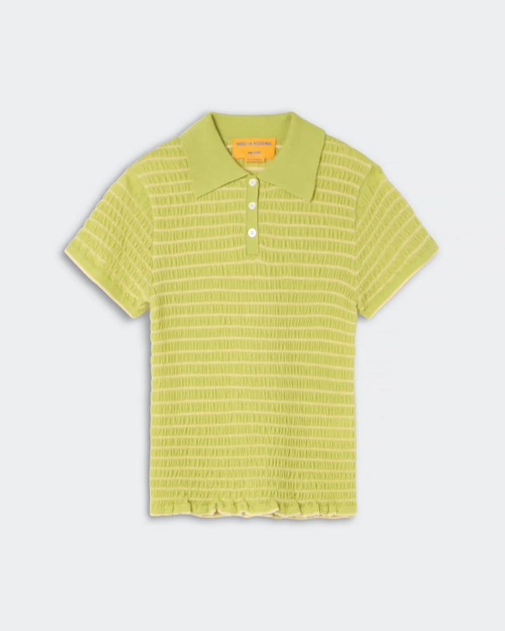 Guest in Residence - Smocked Shrunken Polo Evoo Butter - Kalifornia Jean Bar