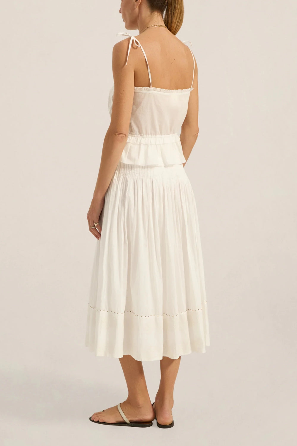 Ilio Nema - Diana Skirt in White Voile - Kalifornia Jean Bar