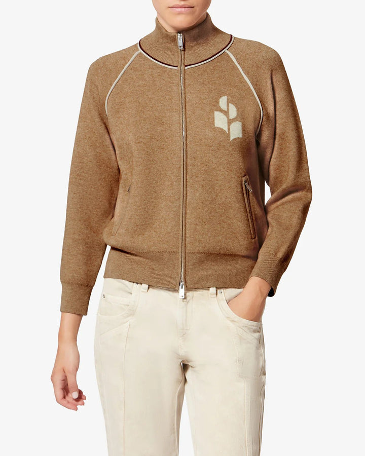 Isabel Marant - Camel/Light Gray Lanya Cardigan - Kalifornia Jean Bar