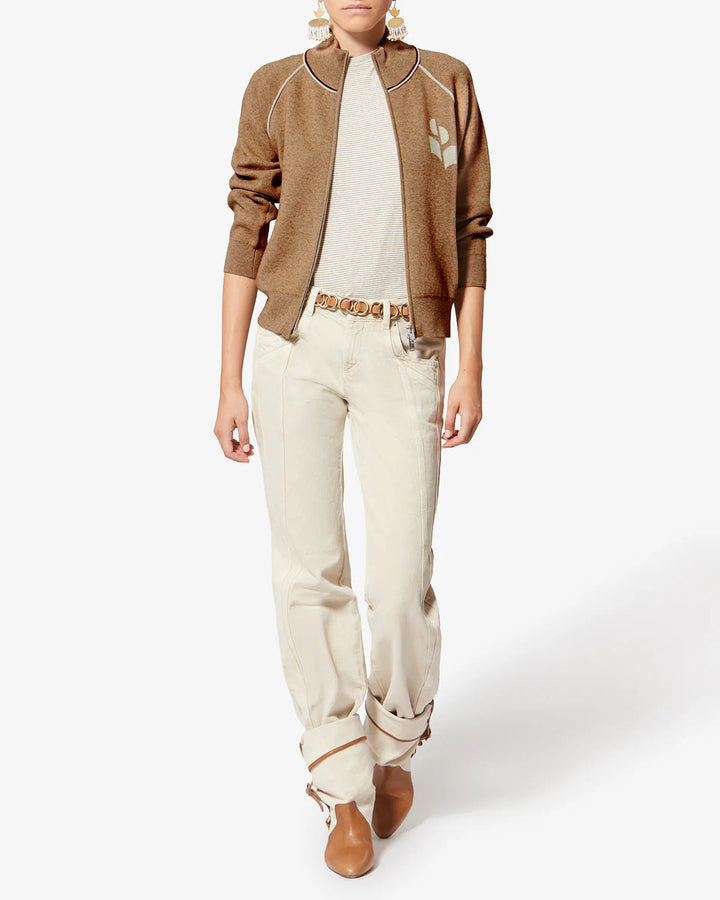 Isabel Marant - Camel/Light Gray Lanya Cardigan - Kalifornia Jean Bar