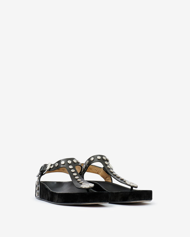 Isabel Marant - Flower Studded Enore in Black and Silver - Kalifornia Jean Bar