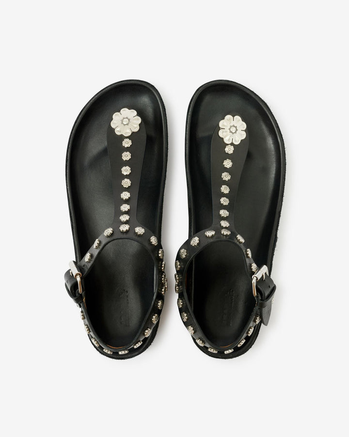 Isabel Marant - Flower Studded Enore in Black and Silver - Kalifornia Jean Bar