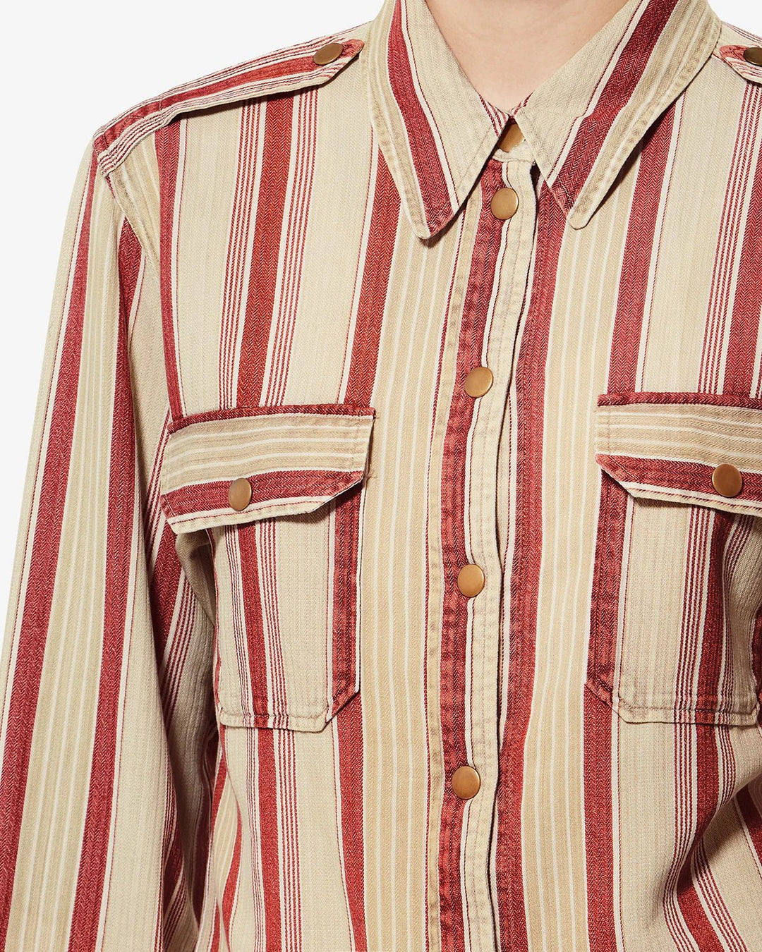 Isabel Marant - Gelva Shirt Beige/Red - Kalifornia Jean Bar