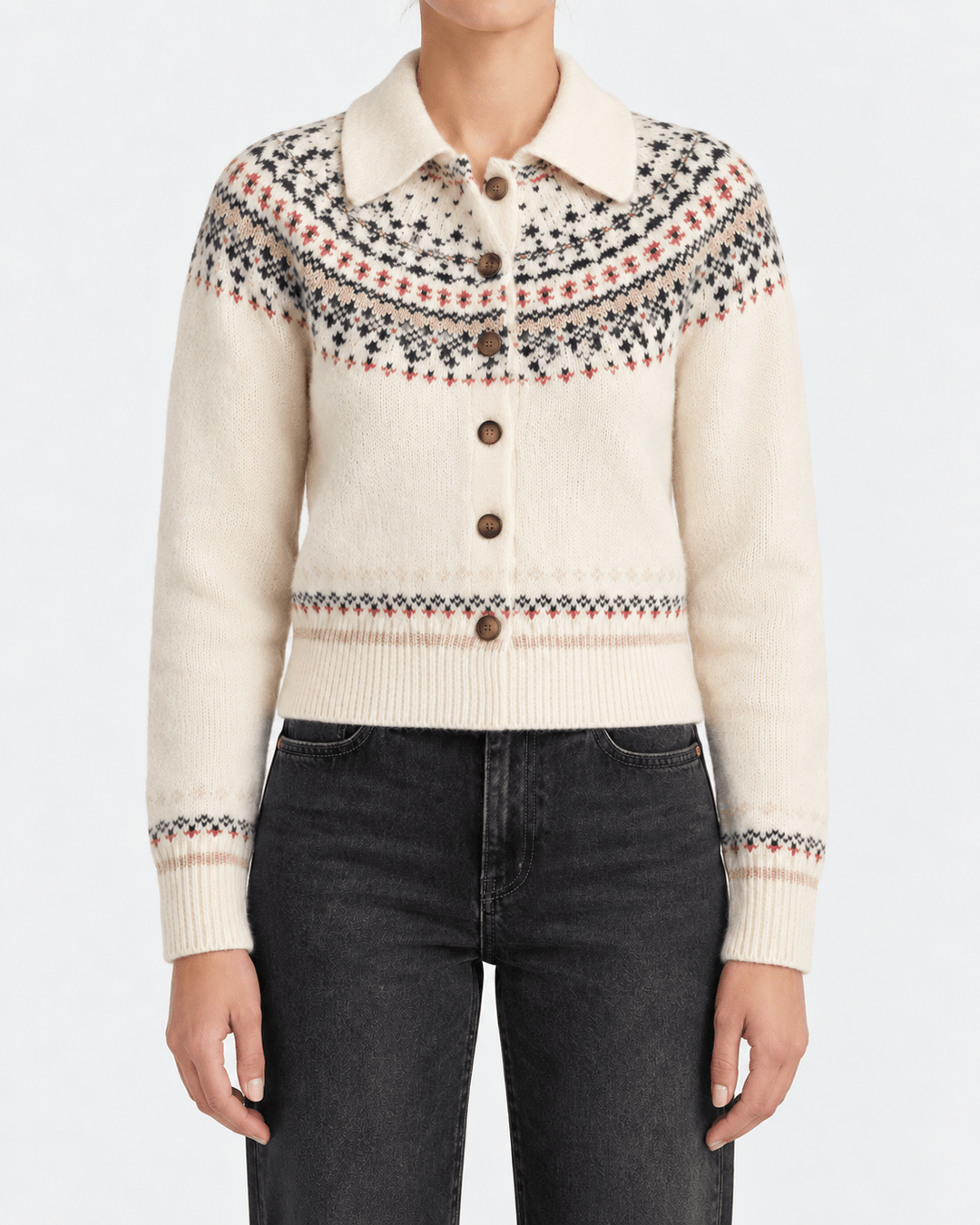 Isabel Marant - Zoe Cardigan in Ecru Festive Snowflake - Kalifornia Jean Bar