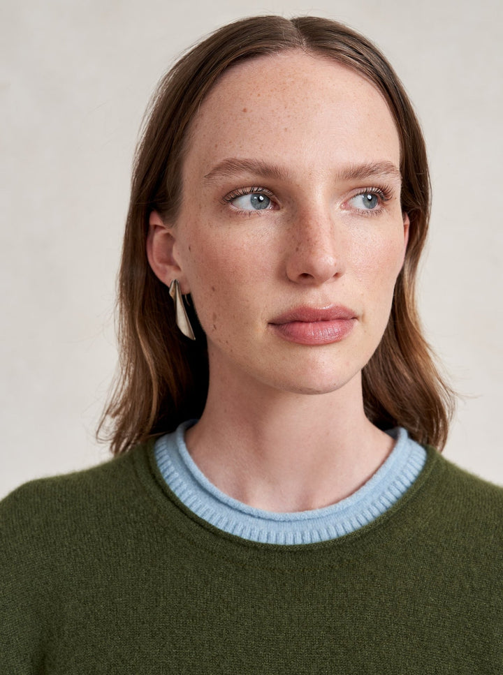 La Ligne - Dominick Sweater in Olive/Sky Blue - Kalifornia Jean Bar