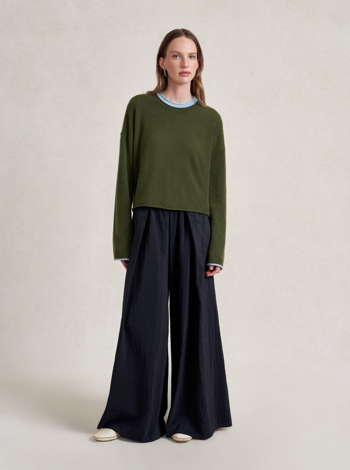 La Ligne - Dominick Sweater in Olive/Sky Blue - Kalifornia Jean Bar