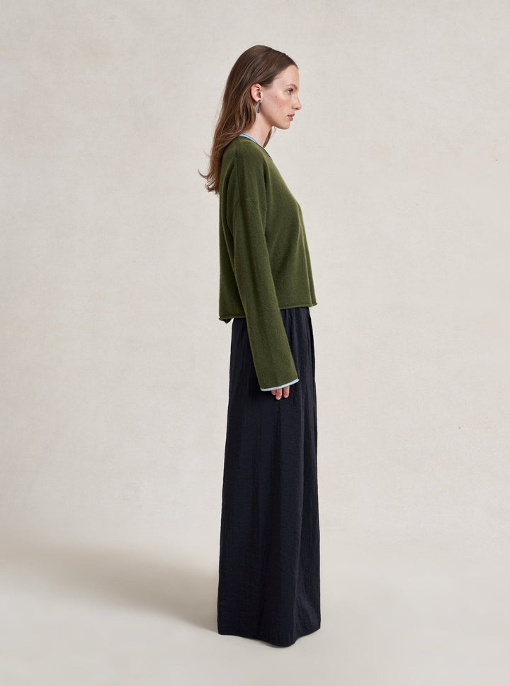 La Ligne - Dominick Sweater in Olive/Sky Blue - Kalifornia Jean Bar