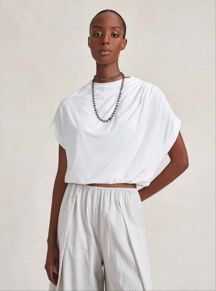 La Ligne - Jersey Milla Top in White - Kalifornia Jean Bar