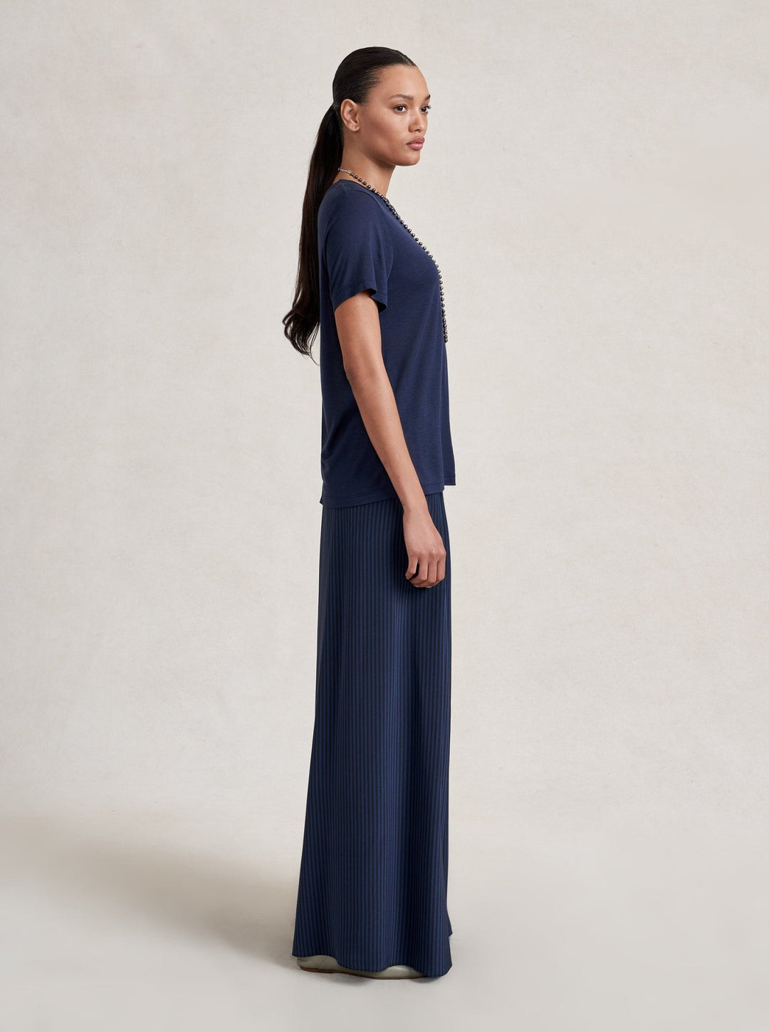 La Ligne - Mercer Tee in Navy - Kalifornia Jean Bar