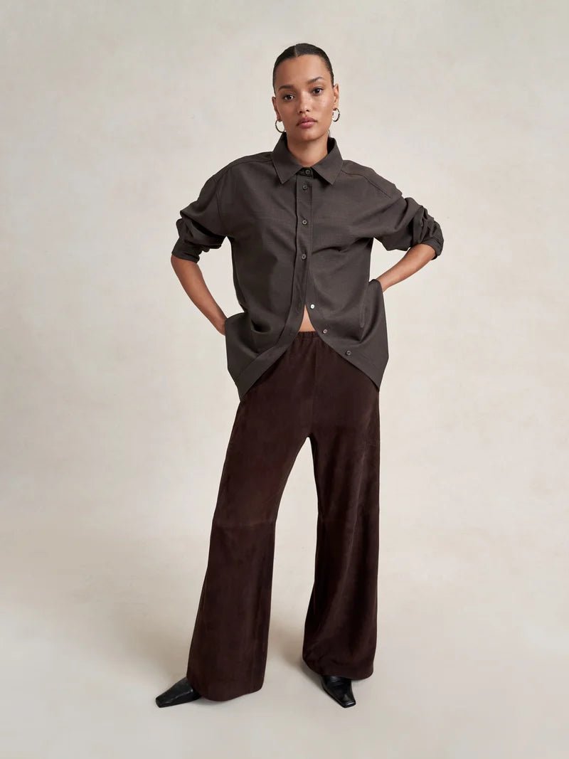 La Ligne - Suede Colby Pant Chocolate - Kalifornia Jean Bar