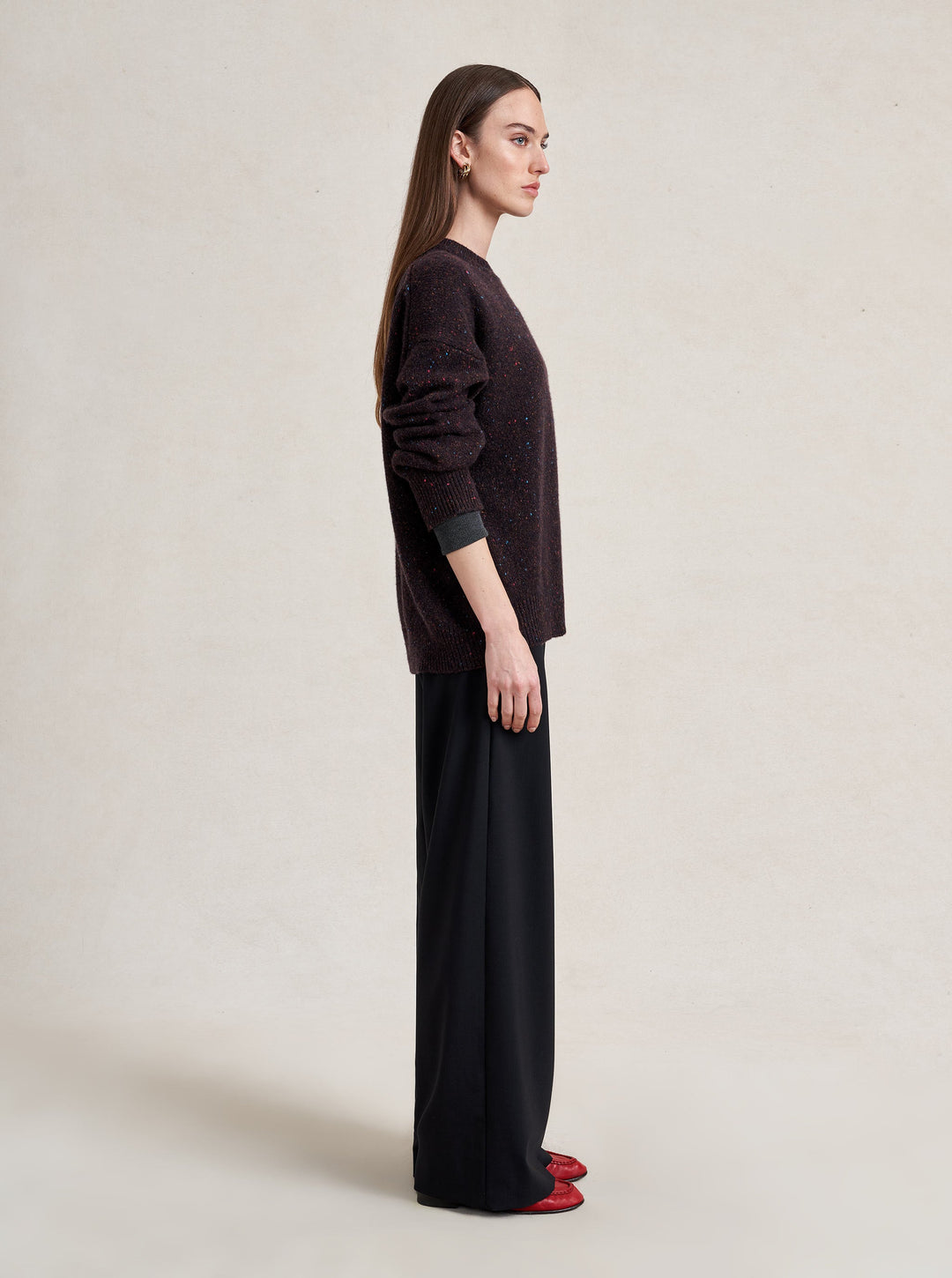 La Ligne - Lafayette Sweater Chocolate Speckle