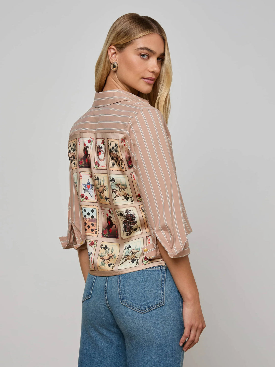 L’AGENCE - Fawn Blouse in Stripe Western Cards - Kalifornia Jean Bar