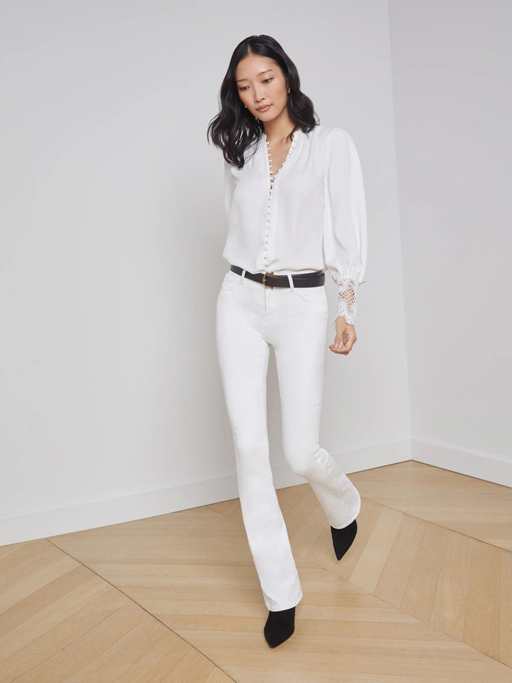 L'Agence Selma Sleek Baby Boot in Blanc - Kalifornia Jean Bar