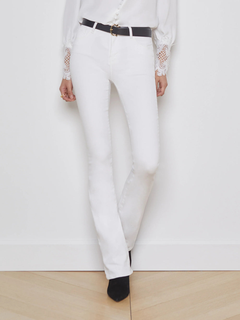L'Agence Selma Sleek Baby Boot in Blanc - Kalifornia Jean Bar