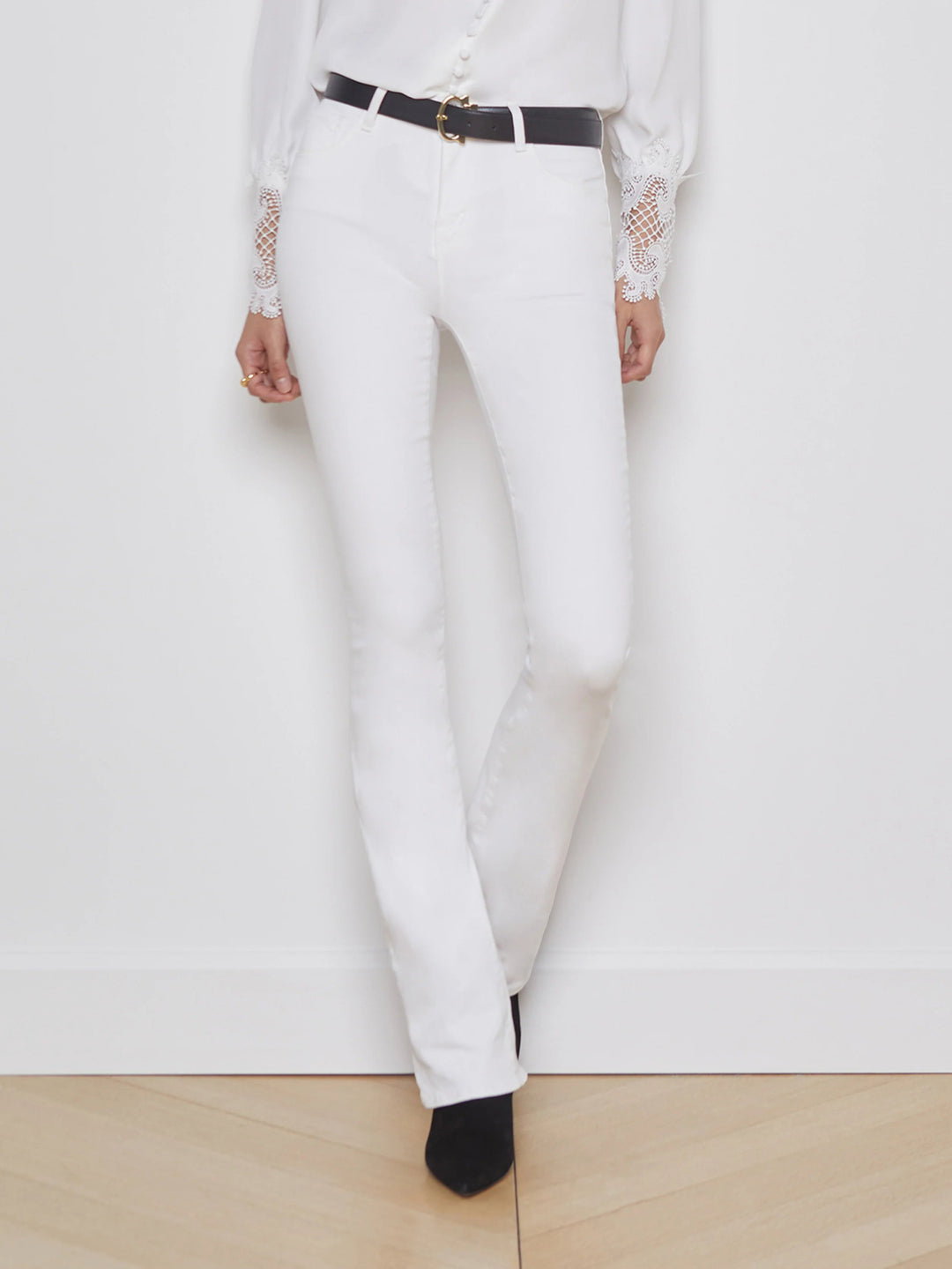 L'Agence Selma Sleek Baby Boot in Blanc - Kalifornia Jean Bar