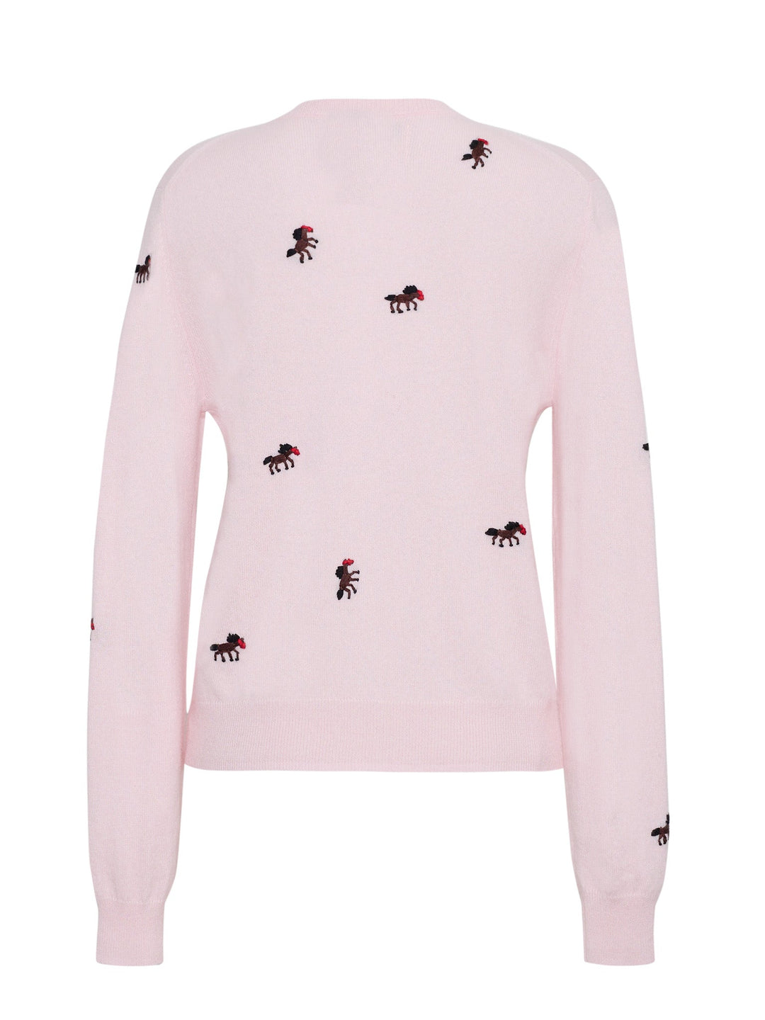 Linga Franca - Horse Motif Cardigan - Pale Pink Cashmere - Kalifornia Jean Bar
