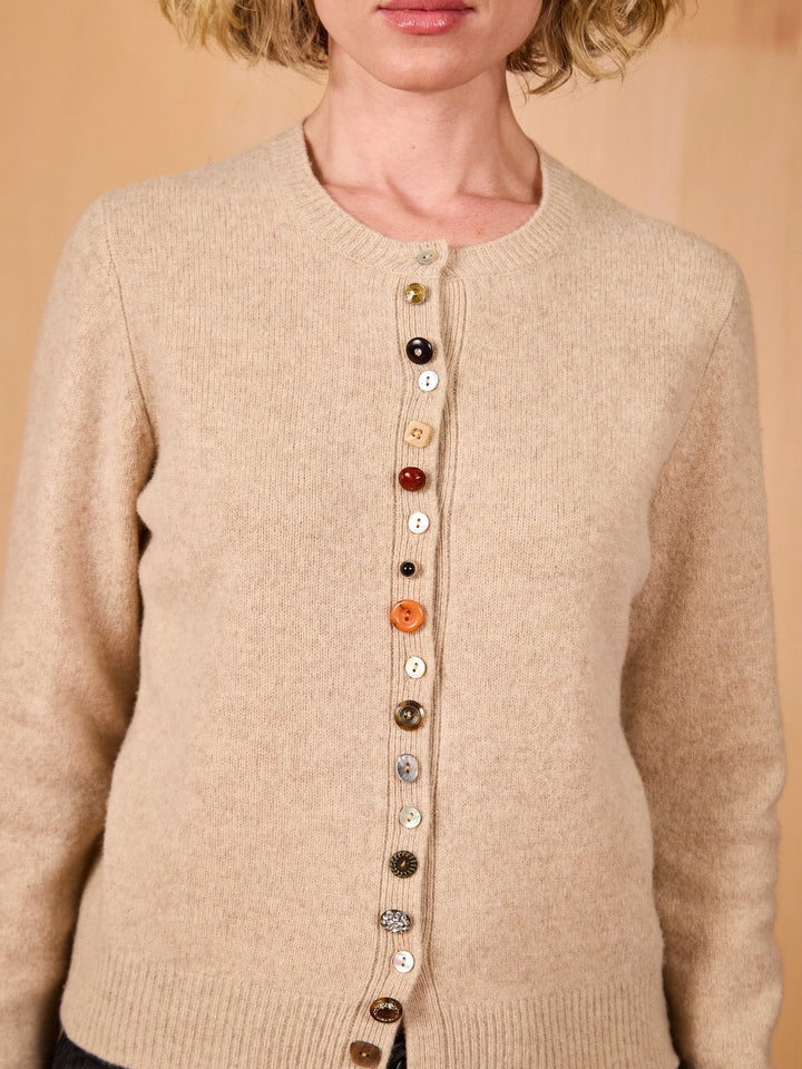 Lingua Franca - Beatrix Cardigan in Oatmeal - Kalifornia Jean Bar