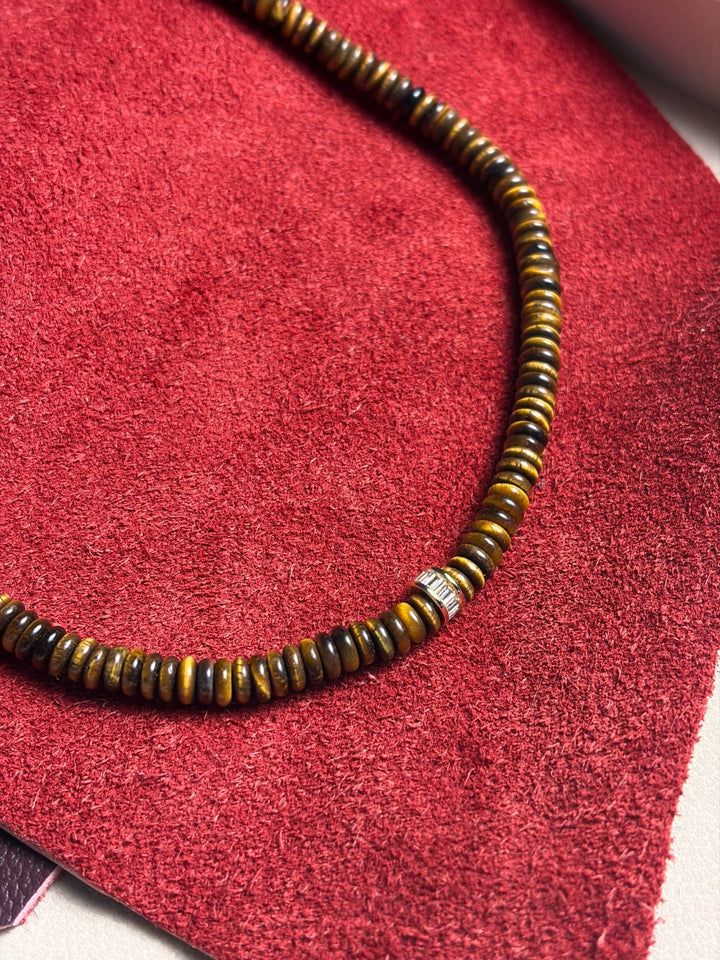 Liv Elle - Tiger Eye Bead w/ CZ 24k GF Inlet - Kalifornia Jean Bar