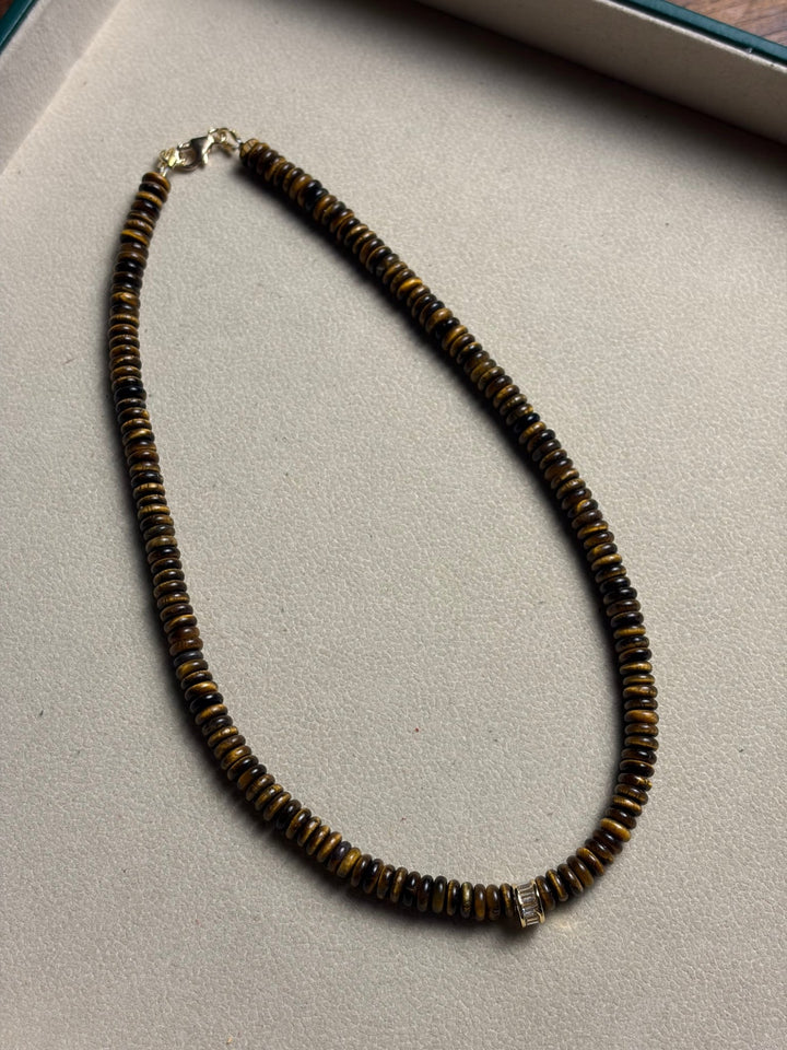 Liv Elle - Tiger Eye Bead w/ CZ 24k GF Inlet - Kalifornia Jean Bar