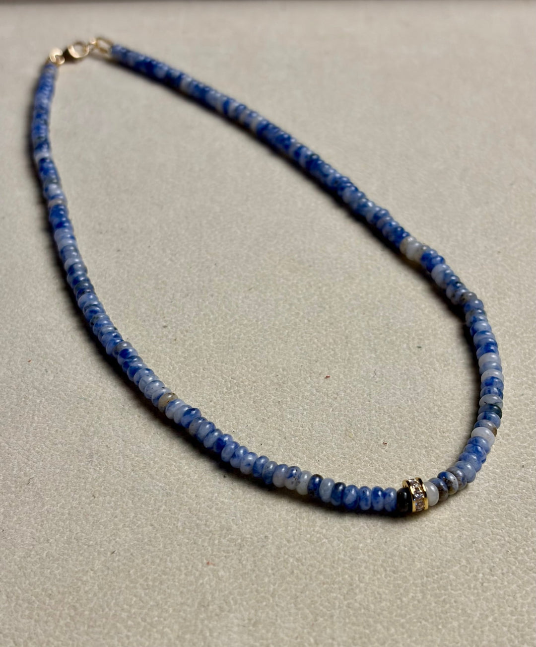 LivElle - Natural Lapis w/ 18K GF CZ Spacer - Kalifornia Jean Bar