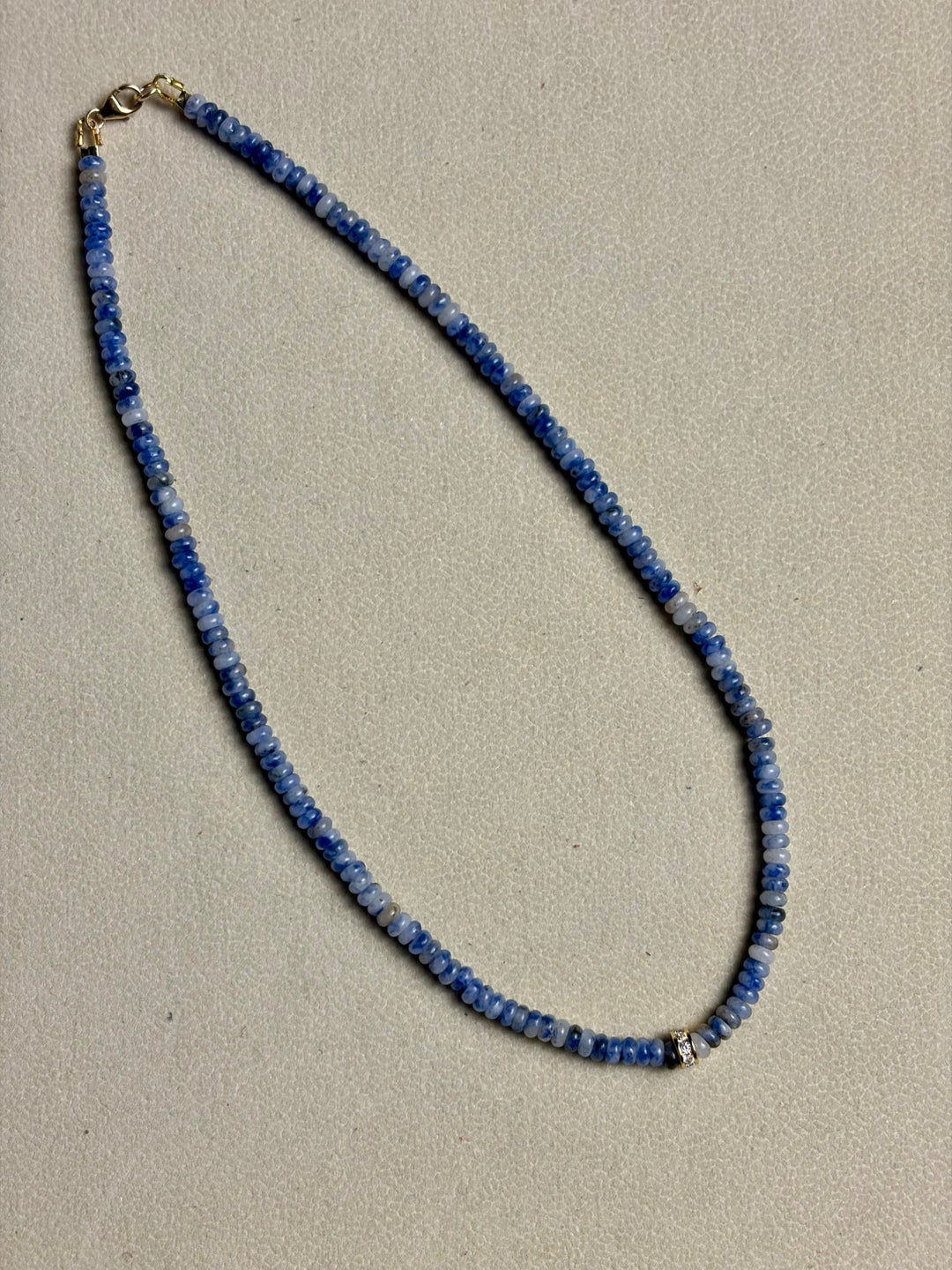 LivElle - Natural Lapis w/ 18K GF CZ Spacer - Kalifornia Jean Bar