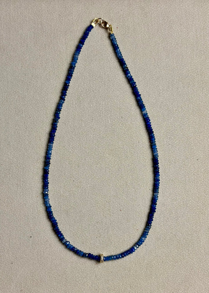 LivElle - Ombré Kyanite Blue w/ 24K GF CZ Pave Diamond Spacer - Kalifornia Jean Bar