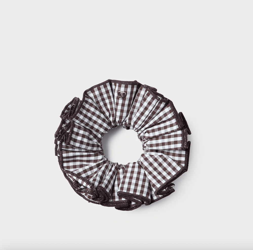 Loeffler Randall - Brown Gingham Scrunchie - Kalifornia Jean Bar