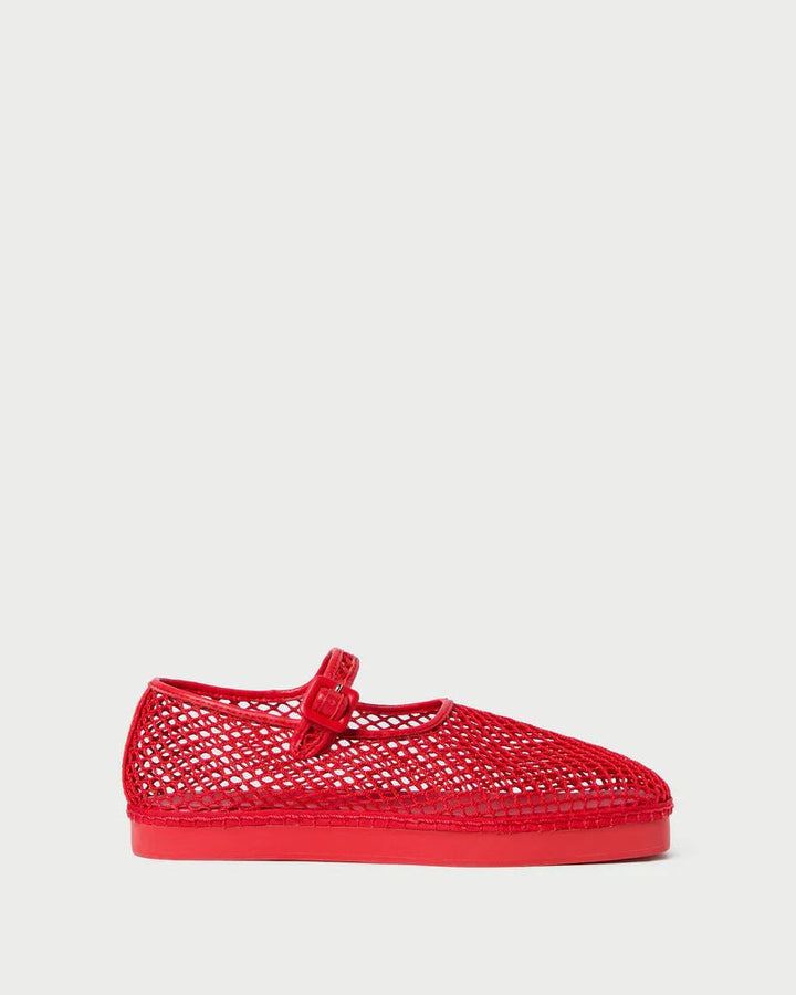 Loeffler Randall - Rita Sneaker in Netted Mesh Red - Kalifornia Jean Bar