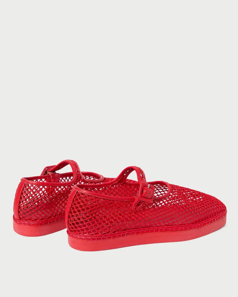 Loeffler Randall - Rita Sneaker in Netted Mesh Red - Kalifornia Jean Bar