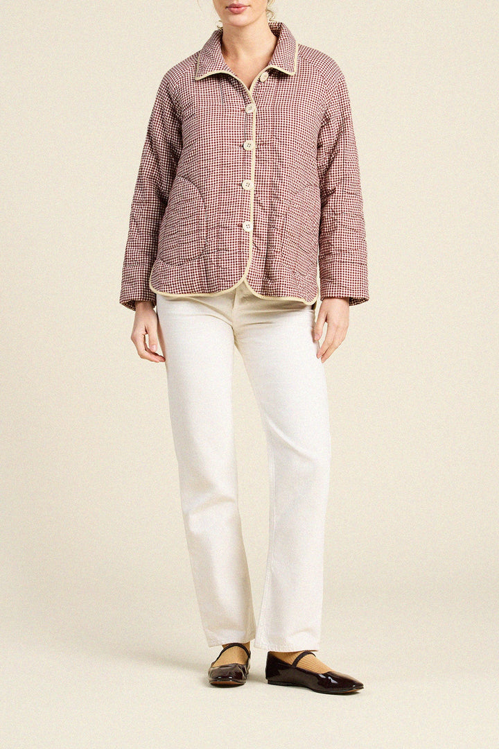 Trovata - Ginny Quilted Jacket Mahogany Check