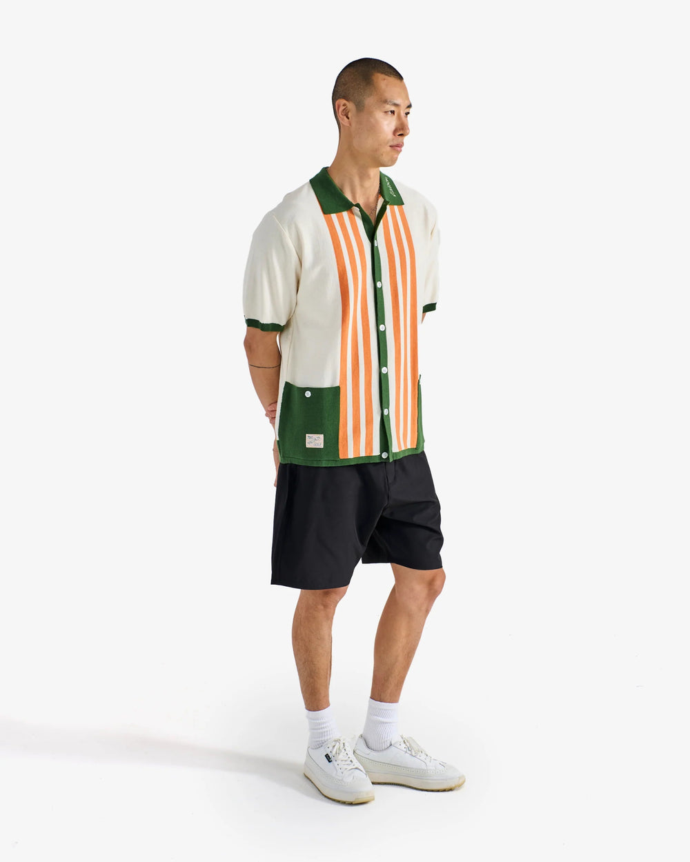 Malbon - GABBIANO KNIT BUTTON UP - IVORY - Kalifornia Jean Bar