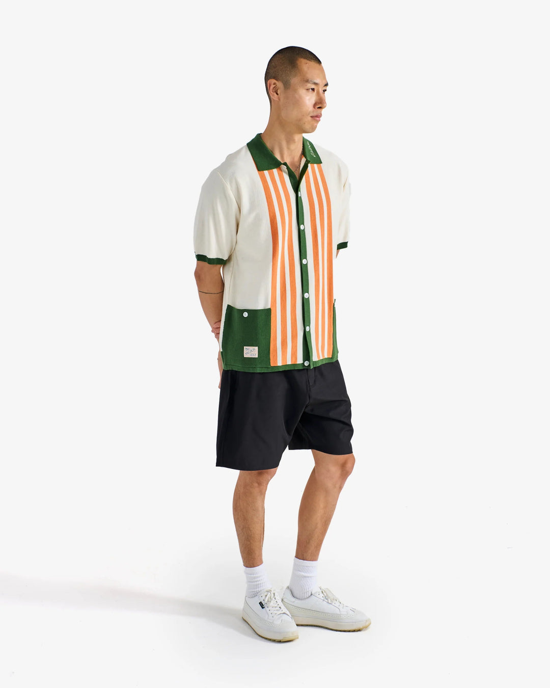 Malbon - GABBIANO KNIT BUTTON UP - IVORY - Kalifornia Jean Bar