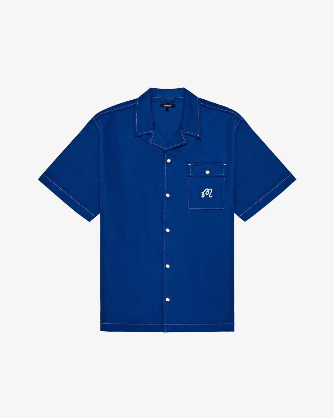 Malbon - MENTON NYLON CAMP COLLAR SHIRT BLUE - Kalifornia Jean Bar