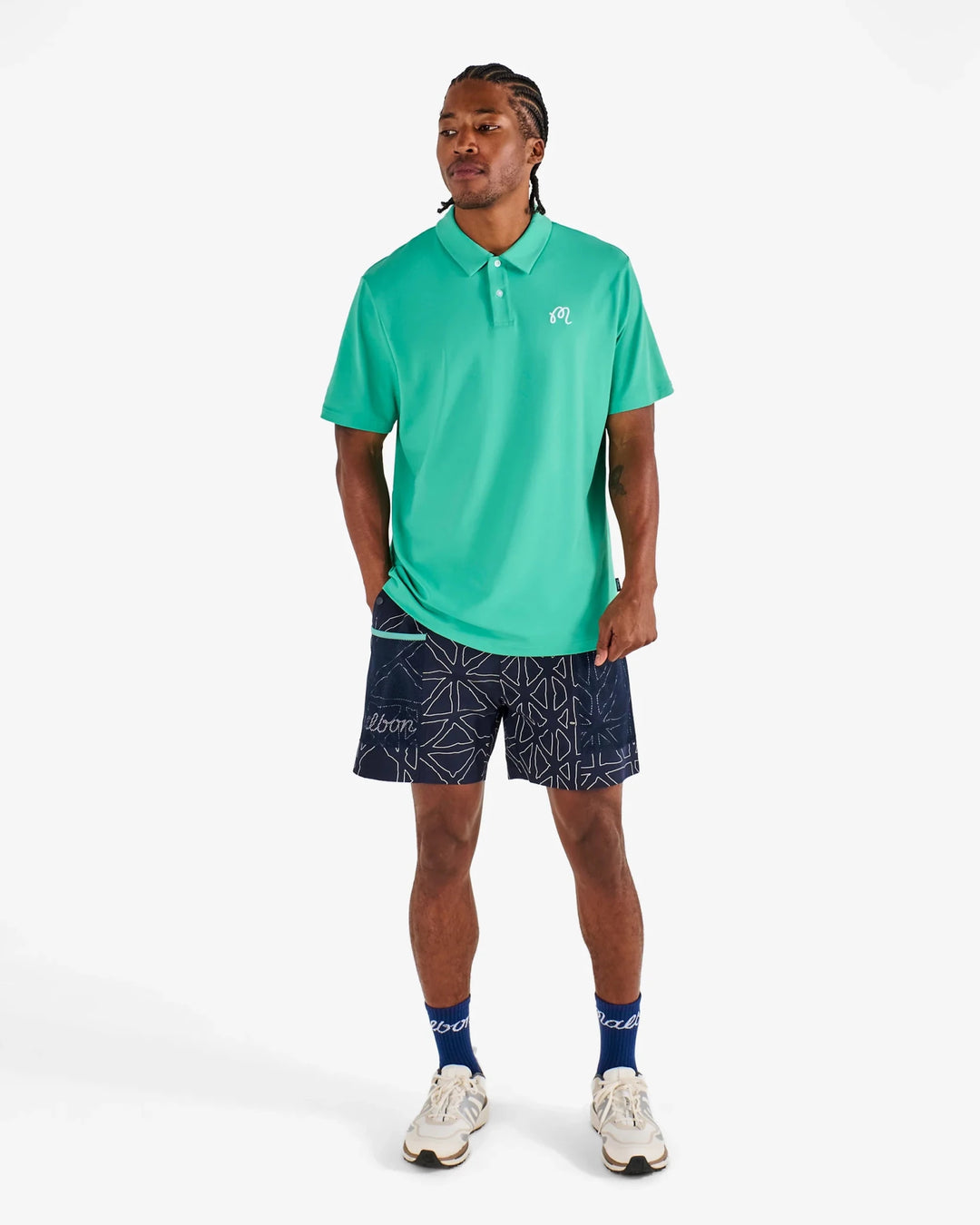 Malbon - Mesh Basket Pocket Shorts in Midnight - Kalifornia Jean Bar