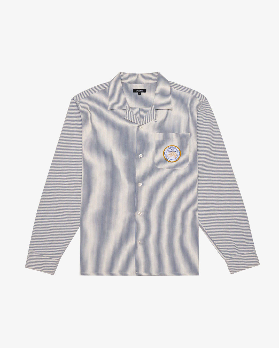 Malbon - Saint Tropez Seersucker Shirt in Blue Stripe - Kalifornia Jean Bar