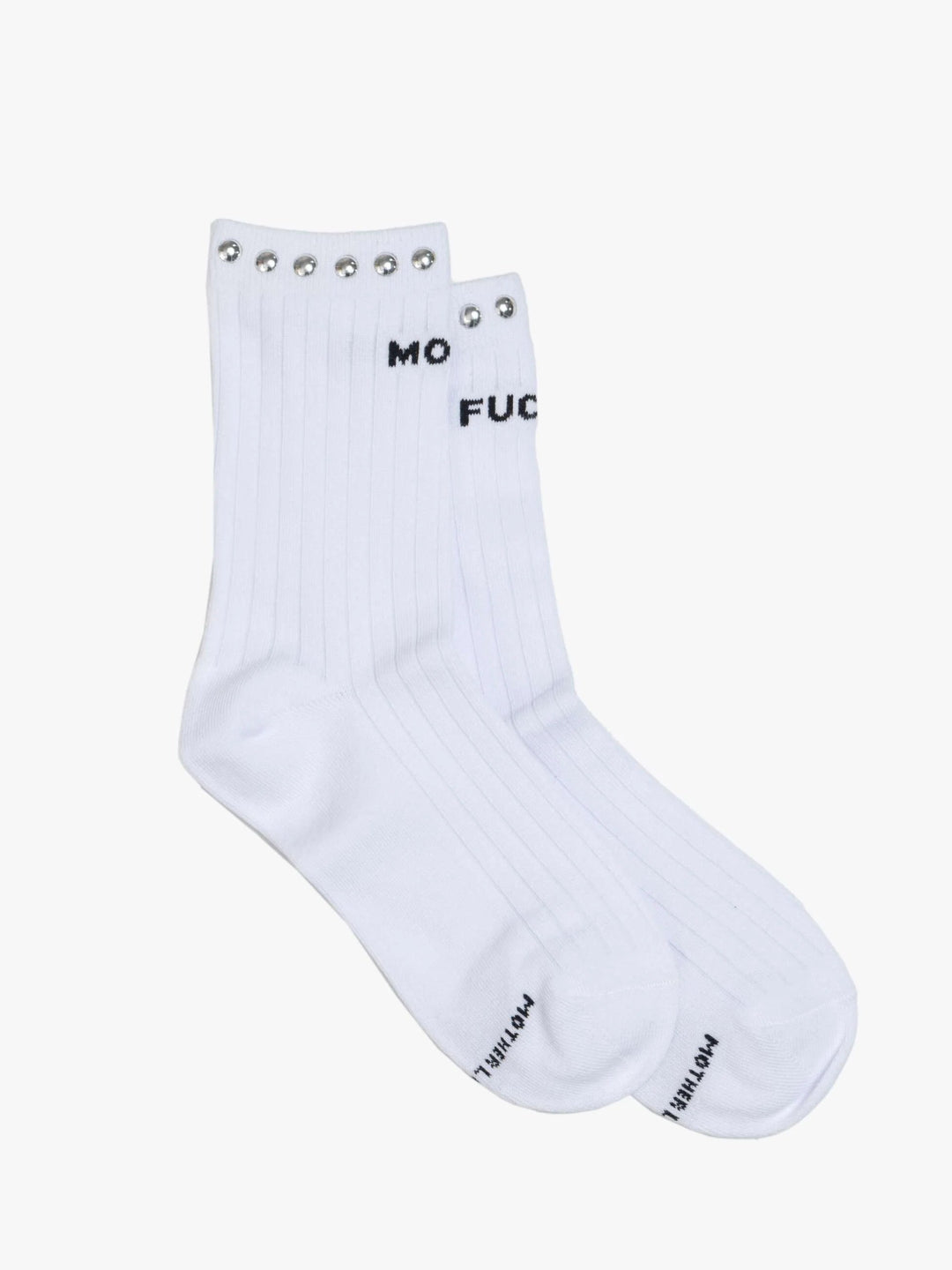 Mother - Half Step White Studded Socks - Kalifornia Jean Bar