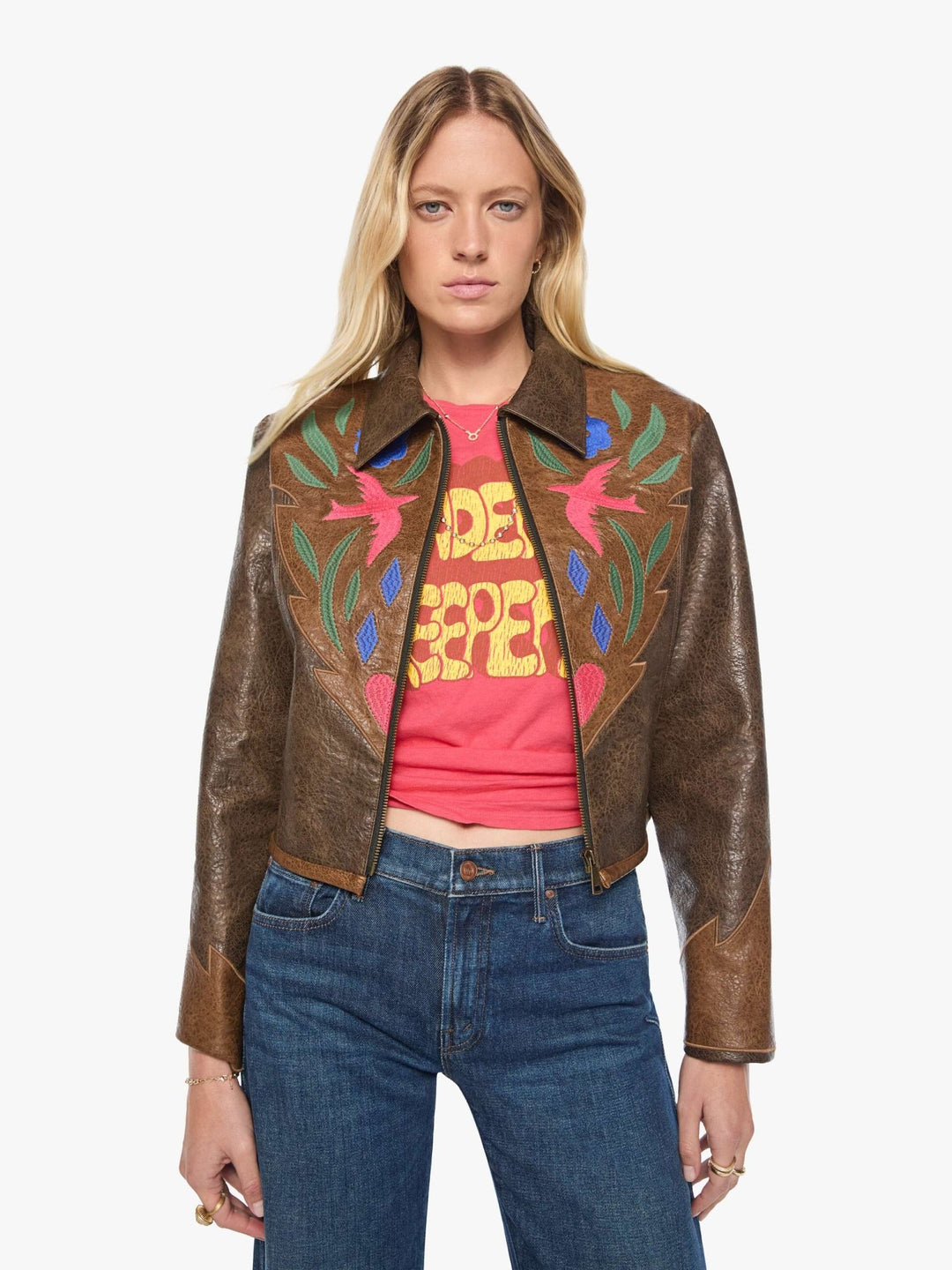 Mother - The Open Book Zip in Picante - Kalifornia Jean Bar