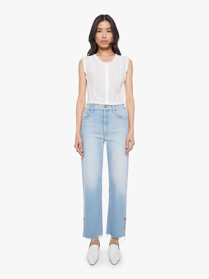 Mother - The Sweetheart Blouse in Bright White - Kalifornia Jean Bar