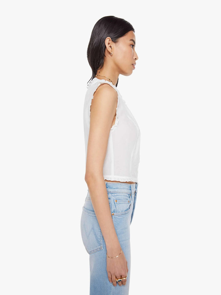 Mother - The Sweetheart Blouse in Bright White - Kalifornia Jean Bar