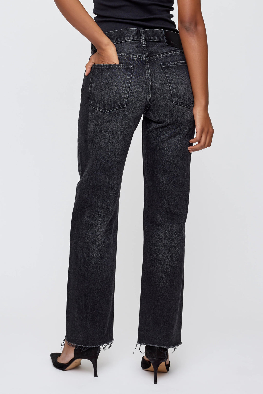 Moussy - Black Glencoe Low - Rise Straight Jean - Kalifornia Jean Bar