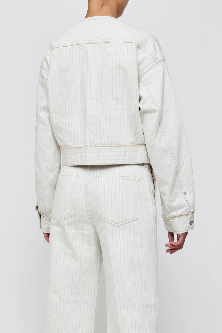 Moussy - Fords No Collar Jacket Mix White - Kalifornia Jean Bar